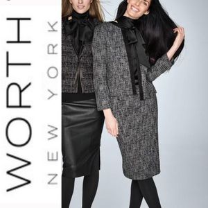 NWT Worth New York Silver Lurex Tweed Hailey Skirt 4